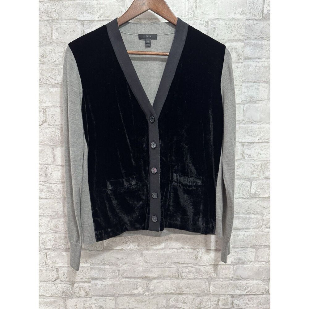 J. Crew Black and Gray Cardigan Sweater